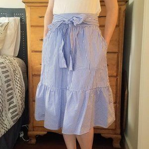 J Crew striped cotton midi skirt in size 00